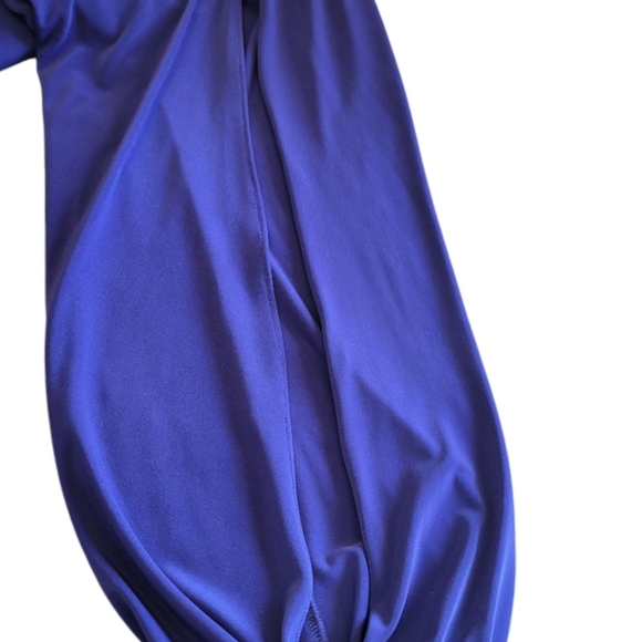 Lauren Ralph Lauren Evening Blue Long Sleeve Cold Shoulder Ruched Dress, 16 - Picture 8 of 12